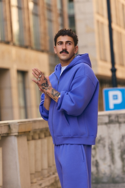 Bluza z kapturem PUFFA ZIP Purple Hills męska