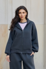 Bluza z kapturem PUFFA ZIP Carbon damska E53A0309.jpg