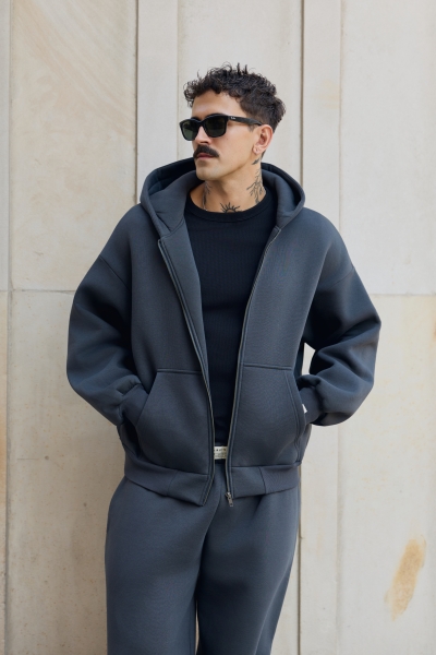 Bluza z kapturem PUFFA ZIP Carbon męska 