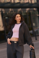 Bluza z kapturem PUFFA ZIP Carbon damska E53A0461.jpg