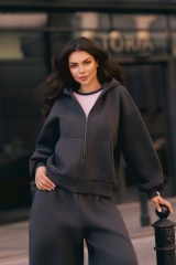 Bluza z kapturem PUFFA ZIP Carbon damska E53A0480.jpg