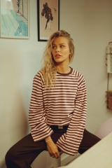 Longsleeve w paski kakao - róża DSC00923.jpg