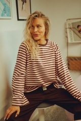 Longsleeve w paski kakao - róża DSC00928.jpg
