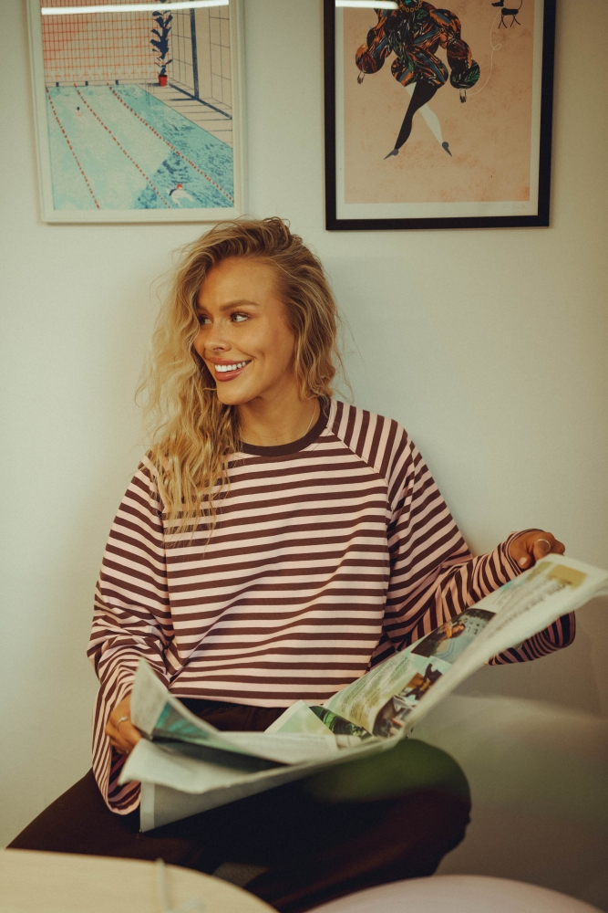 Longsleeve w paski kakao - róża DSC00936.jpg
