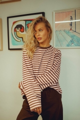 Longsleeve w paski kakao - róża DSC00952.jpg