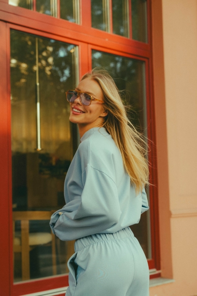 Bluza bez kaptura COMFY FIT Dusty Blue
